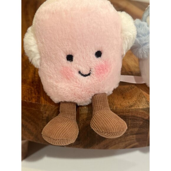 Jellycat Amuseables Toastie Pink & White Marshmallows Plush With Earmuffs For Ki - Picture 4 of 7